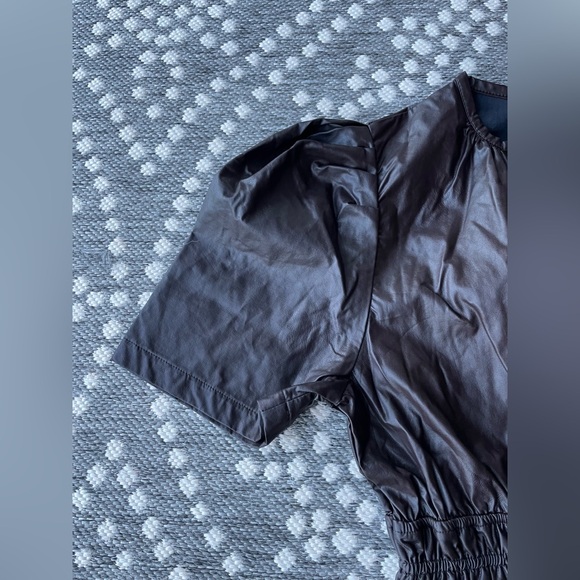 Simply Southern Faux Leather Brown Dress Womens LARGE New fit & flare sexy - Picture 12 of 14